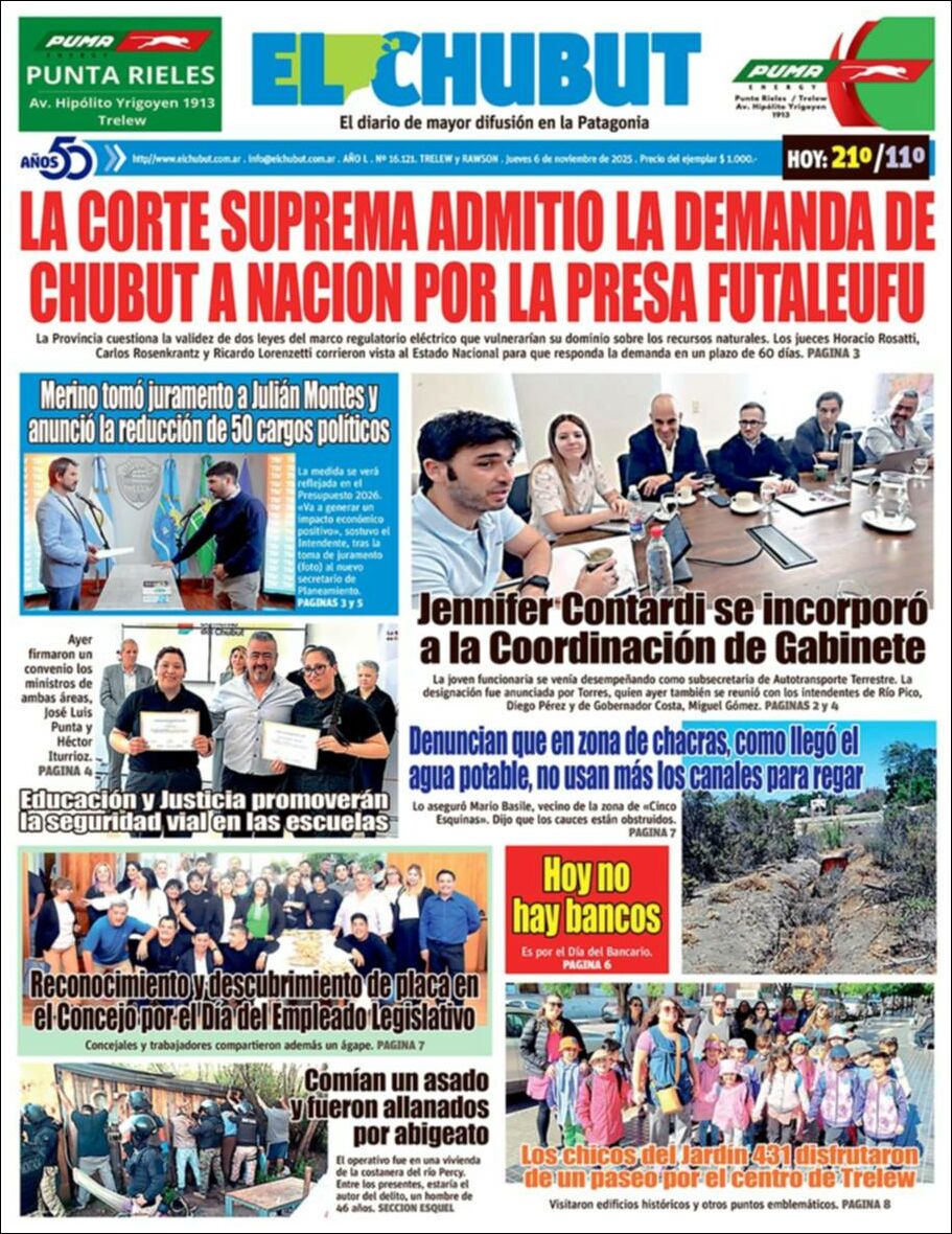 Evolucion Streaming | ROS 24 - Tapa del diario El Chubut