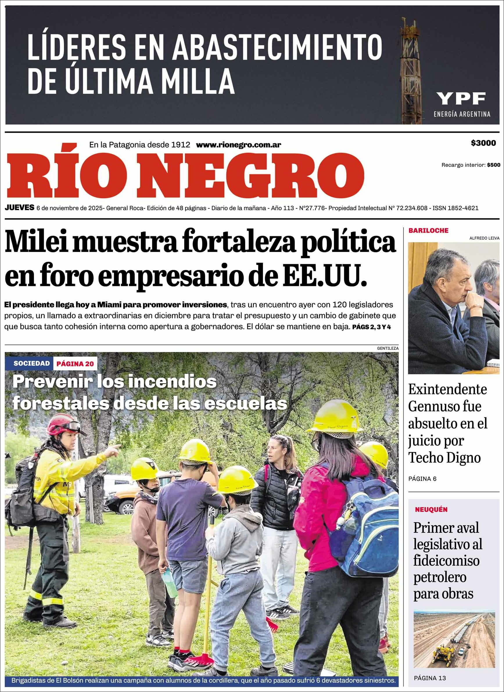 Evolucion Streaming | ROS 24 - Tapa del diario Rio Negro