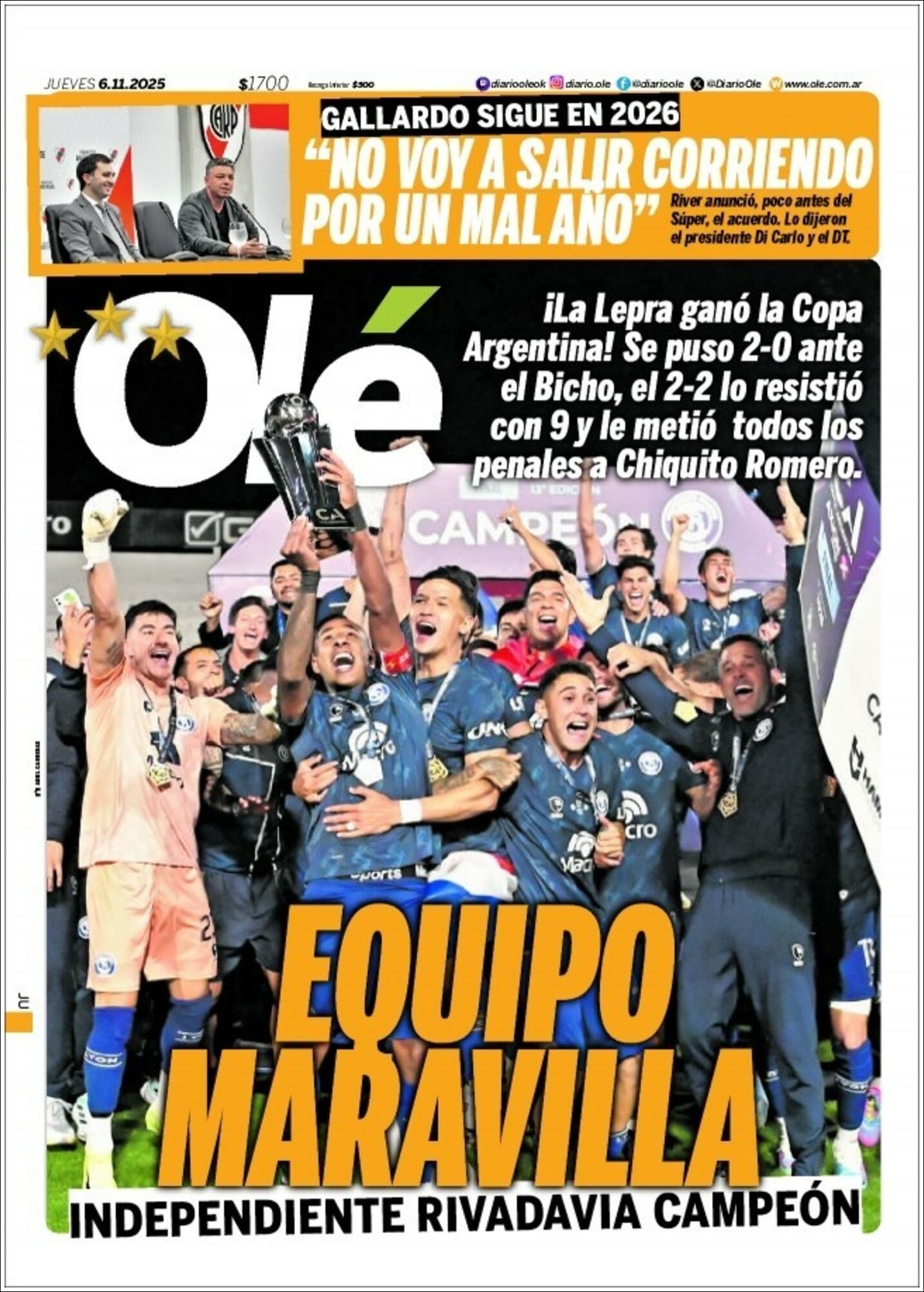 Evolucion Streaming | ROS 24 - Tapa del diario Ole